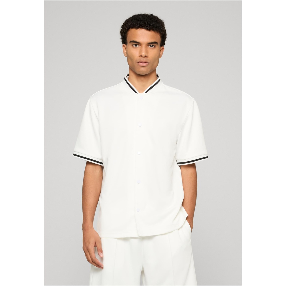 Urban Classics - Interlock Baseball Overhemd - Gebroken wit